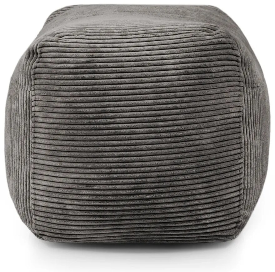 Fotoliu bean bag negru cu tapițerie din catifea reiată Plus 70 Lounge – SLOWDOWN