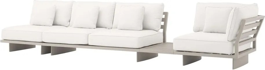 Canapea pe colt pentru exterior design elegant LUX Royal Palm, sunbrella