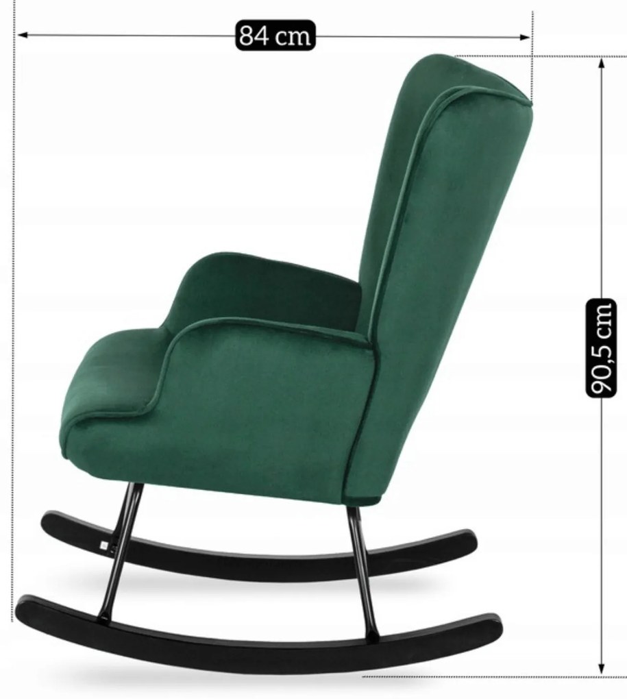 JAKS Fotoliu balansoar Elis verde