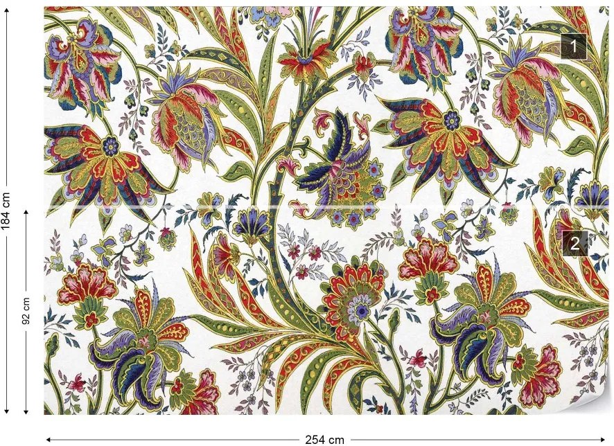 GLIX Fototapet - Vintage Floral Pattern Vliesová tapeta  - 254x184 cm