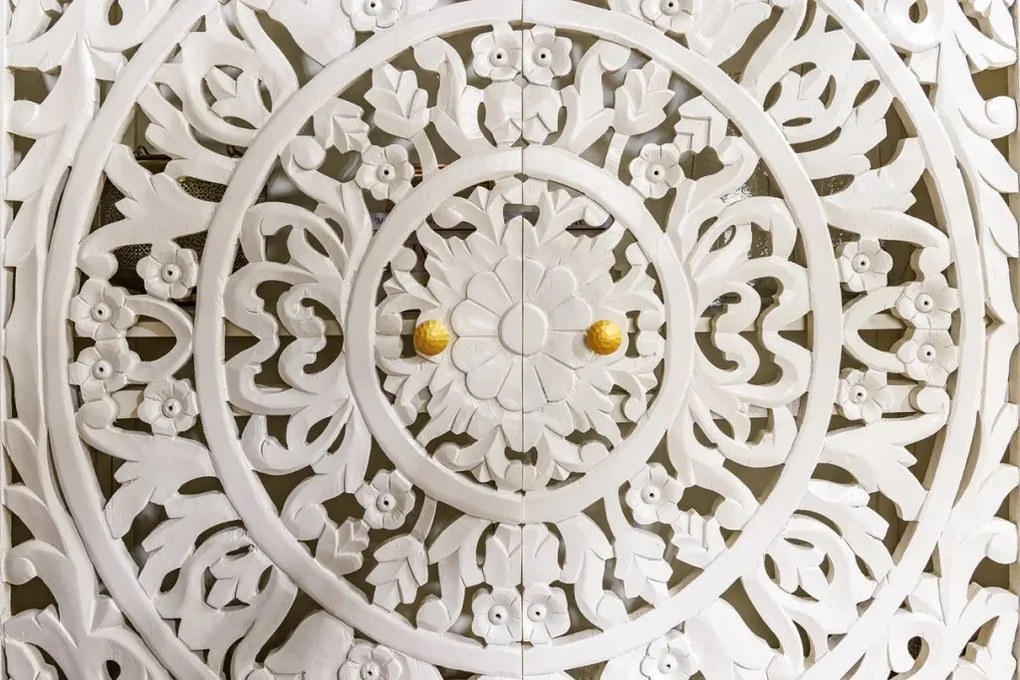 Comoda inalta design oriental MARRAKECH 140cm, alb