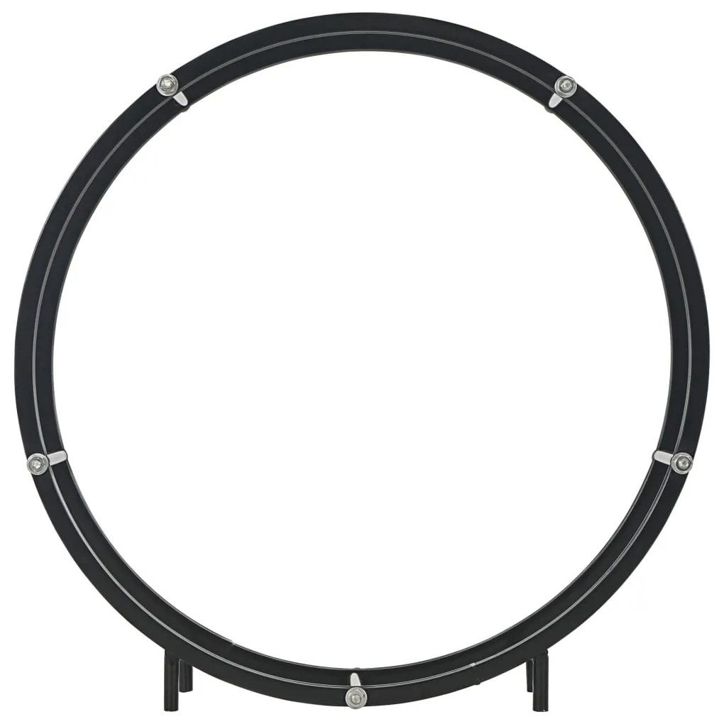 Rastel pentru lemne de foc, negru, 70x20x70 cm, otel 70 x 20 x 70 cm