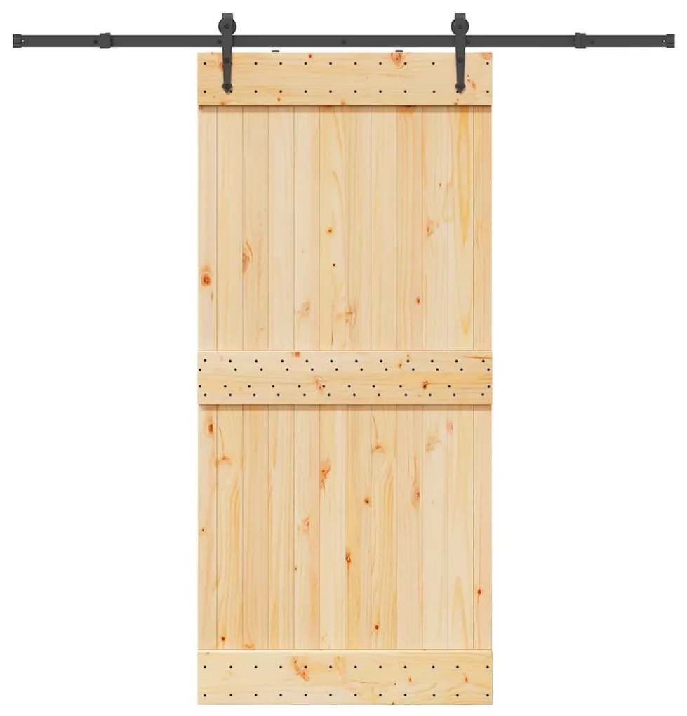 vidaXL Ușă glisantă cu set de feronerie 95x210 cm, lemn masiv de pin