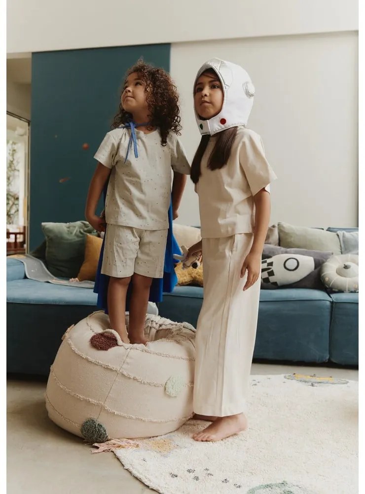 Fotoliu puf pentru copii crem Solar System – Lorena Canals