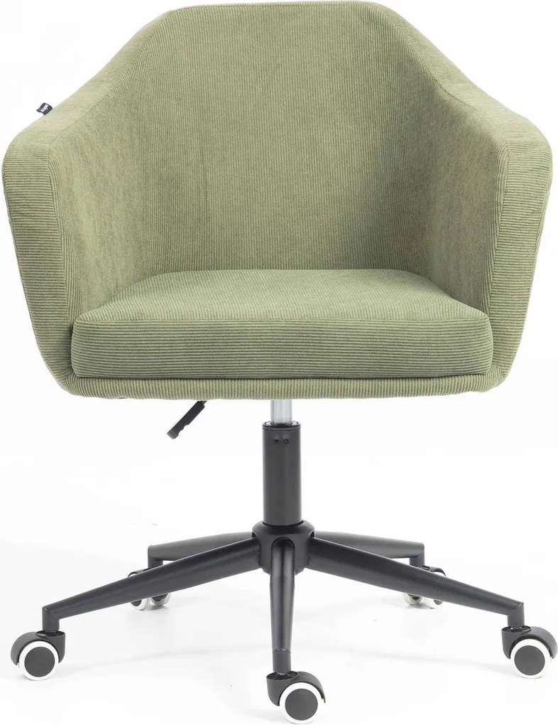 HR832K Scaun Catifea Reiată Premium culoare verde salvie cu Bază Neagră