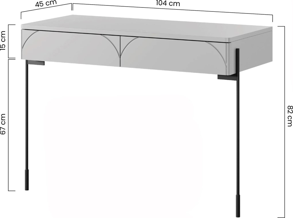 Consolă cu două sertare Sonatia 100 cm - verde măsliniu