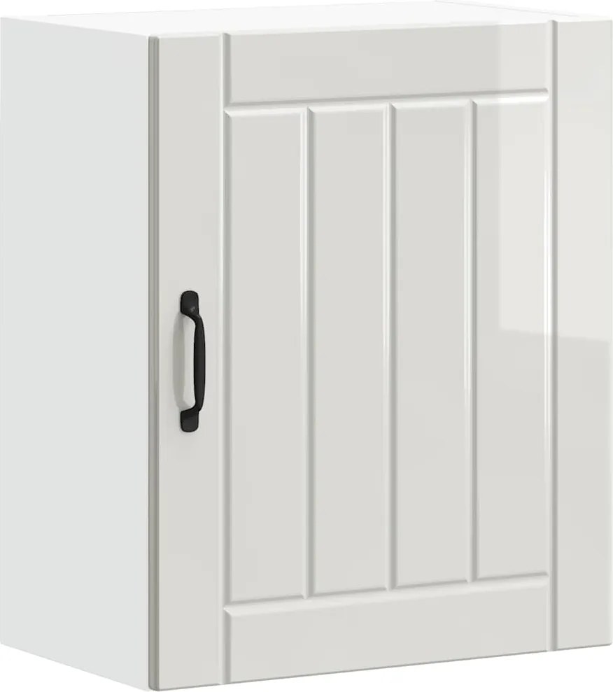 vidaXL Dulap de bucatarie "Lucca" din lemn prelucrat alb lucios