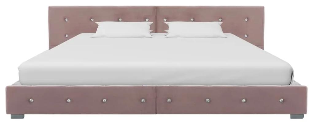 280401 vidaXL Cadru de pat, roz, 180 x 200 cm, catifea
