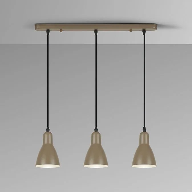 Lustra cu 3 pendule metalice maro satinat Afra