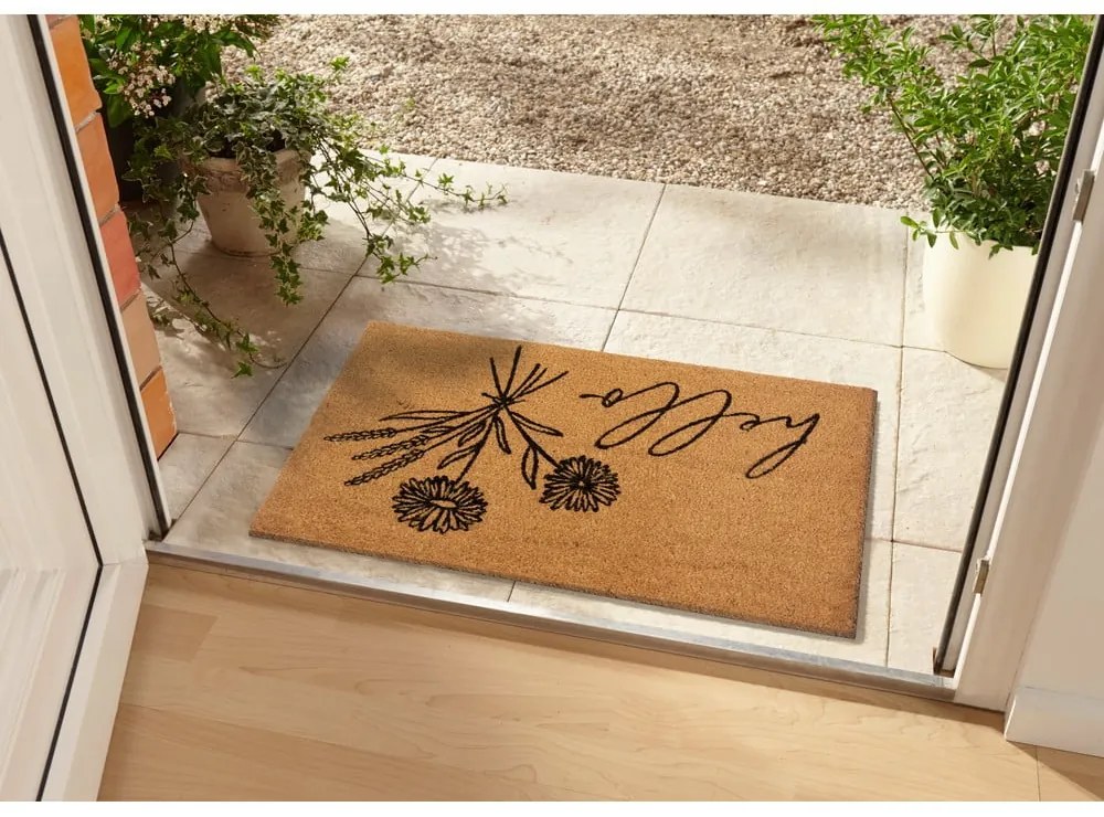 Covoraș de intrare din fibre de cocos 75x45 cm Hello & Flowers - Hanse Home