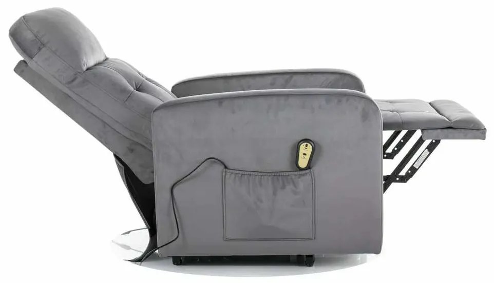 Scaun reclinabil Lennox II Velvet, gri
