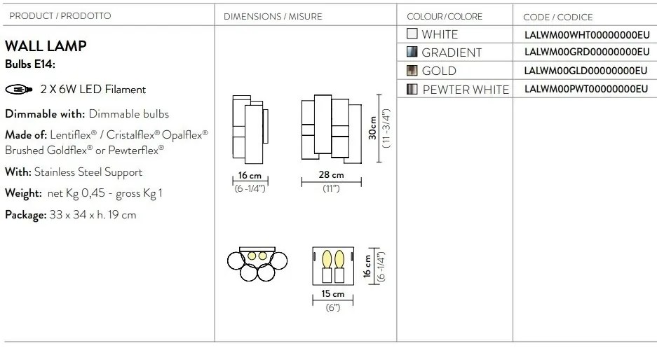 Aplica moderna design Art Deco realizata manual LA LOLLO Gold