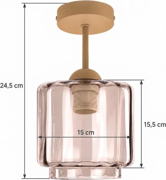 BRILAGI - Lustră LED aplicată R GLASS 1xE27/60W/230V Ø 15 cm bej/ bej fumuriu
