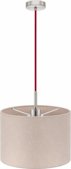 Eglo - Pendul LED suspendat pe cablu TUNJA 1xE27/60W/230V Ø 20 cm bej/roșu