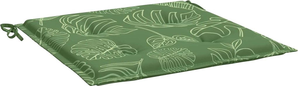 vidaXL Perne pentru scaune 4 pcs Verde și alb 50 x 50 x 4 cm