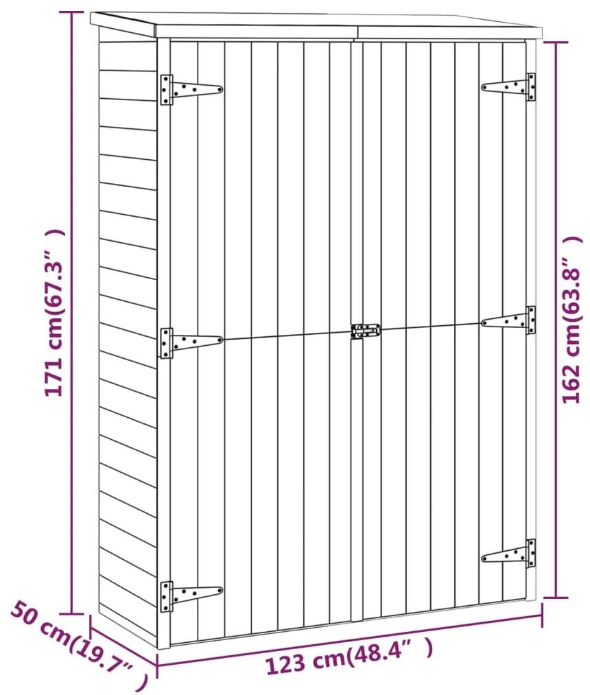 Magazie de unelte de gradina 123x50x171cm lemn masiv pin tratat