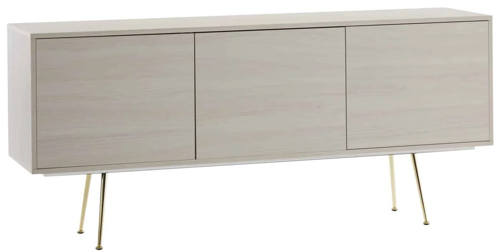 Comoda TV Limo, picioare aurii, deschidere push-pull - NEGRU