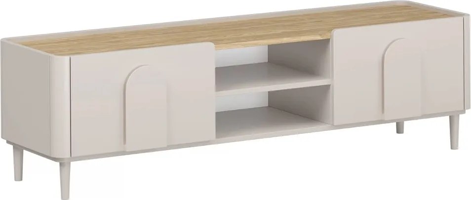 Comodă TV Amilio 170 cm cu sertar - cashmere / stejar uleiat / mânere cashmere