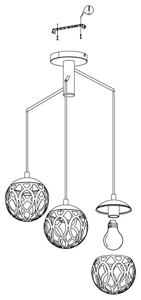 Eglo 99073 - Lustră pe cablu MIRTAZZA 3xE27/60W/230V