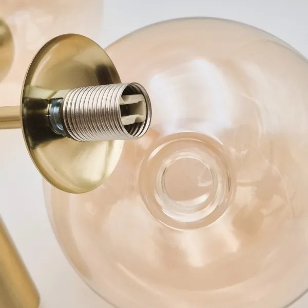 Lustră pe tijă GEORGIA 3xG9/5W/230V auriu/bej fumuriu