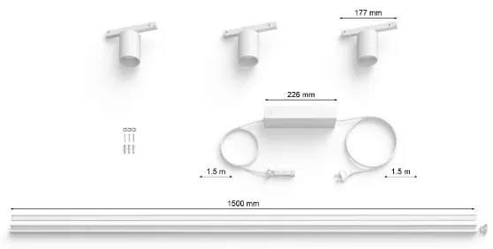 Philips SADA 3xLED RGB Hue, stmívatelné svítidlo lištové, 15,6W, 230V