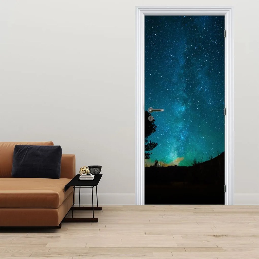 Fototapet pentru ușă - Cerul înstelat noaptea (95x205cm)