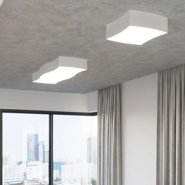 Plafonieră SQUARE 2xE27/60W/230V albă Sollux SL.1054