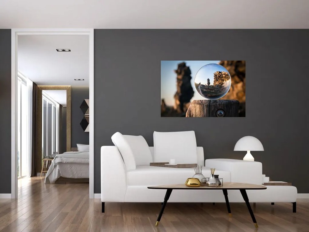 Tablou cu lupa și peisaj (90x60 cm)