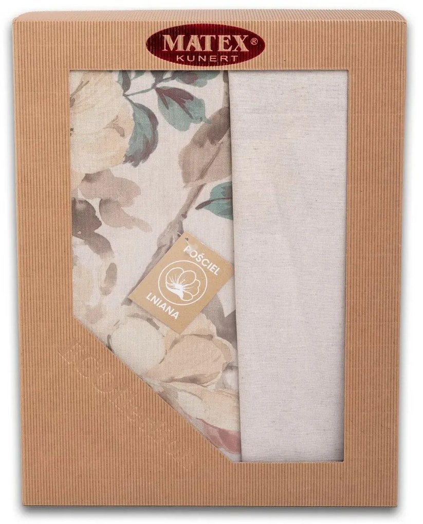 Lenjerie de pat din bumbac și in Rose, 160 x 200 cm, 2 buc. 70 x 80 cm