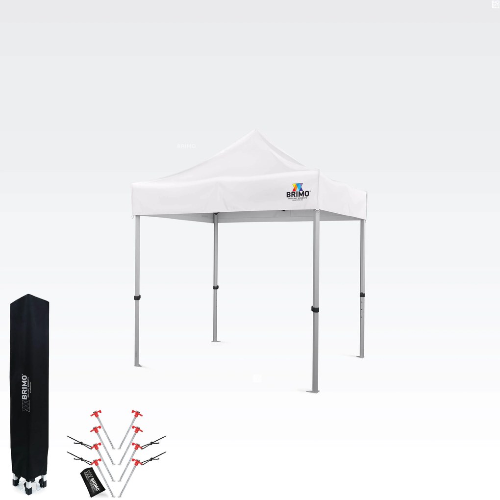 Stand de vânzare pliabil din aluminiu fără pereți | BRIMO Exclusive Alu 2x2 m - fără pereți - Alb