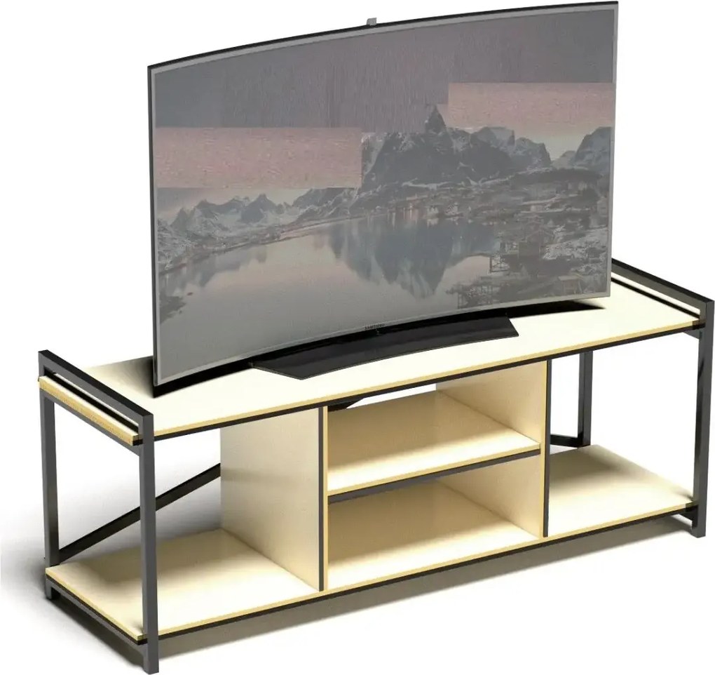 Comoda tv cadru metal,  Seria 440, Homs, 120 x 45 x 35 cm,20498