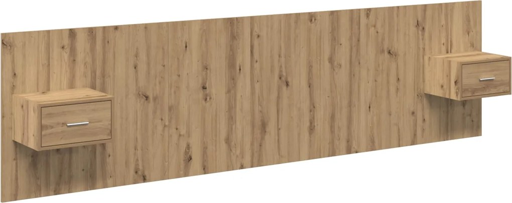 vidaXL Tăblie cu Noptieră 3 pcs Stejar Artizanal Lemn compozit