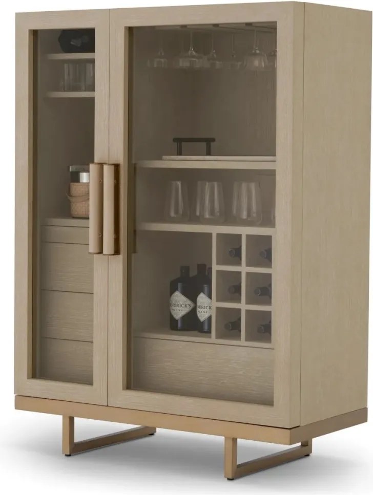 Bufet, Bar design LUX, Furnir de stejar albit, Connaught