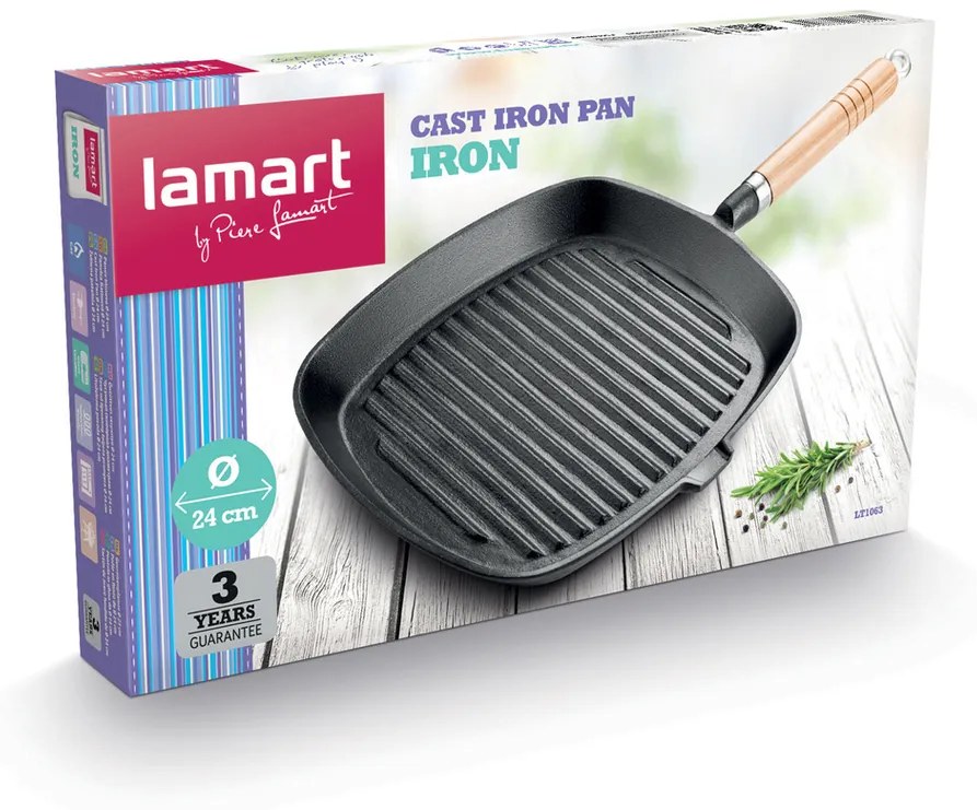 Tigaie din fontă Lamart LT1063 Iron, 24 cm