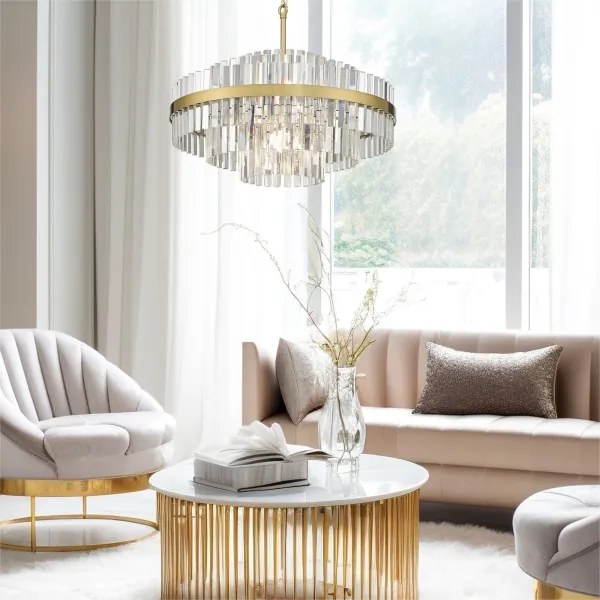 Lustră pe lanț Zuma Line P0567-12A-2GAC CONSTANTINOPLE 12xG9/28W/230V auriu