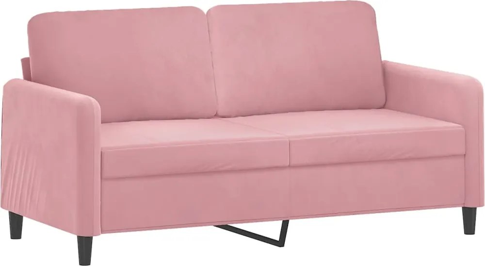 vidaXL Canapea cu 2 locuri, roz, 140 cm, catifea