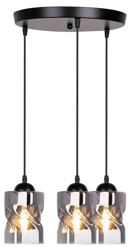 Lustră neagră cu abajur din sticlă Felis – Candellux Lighting