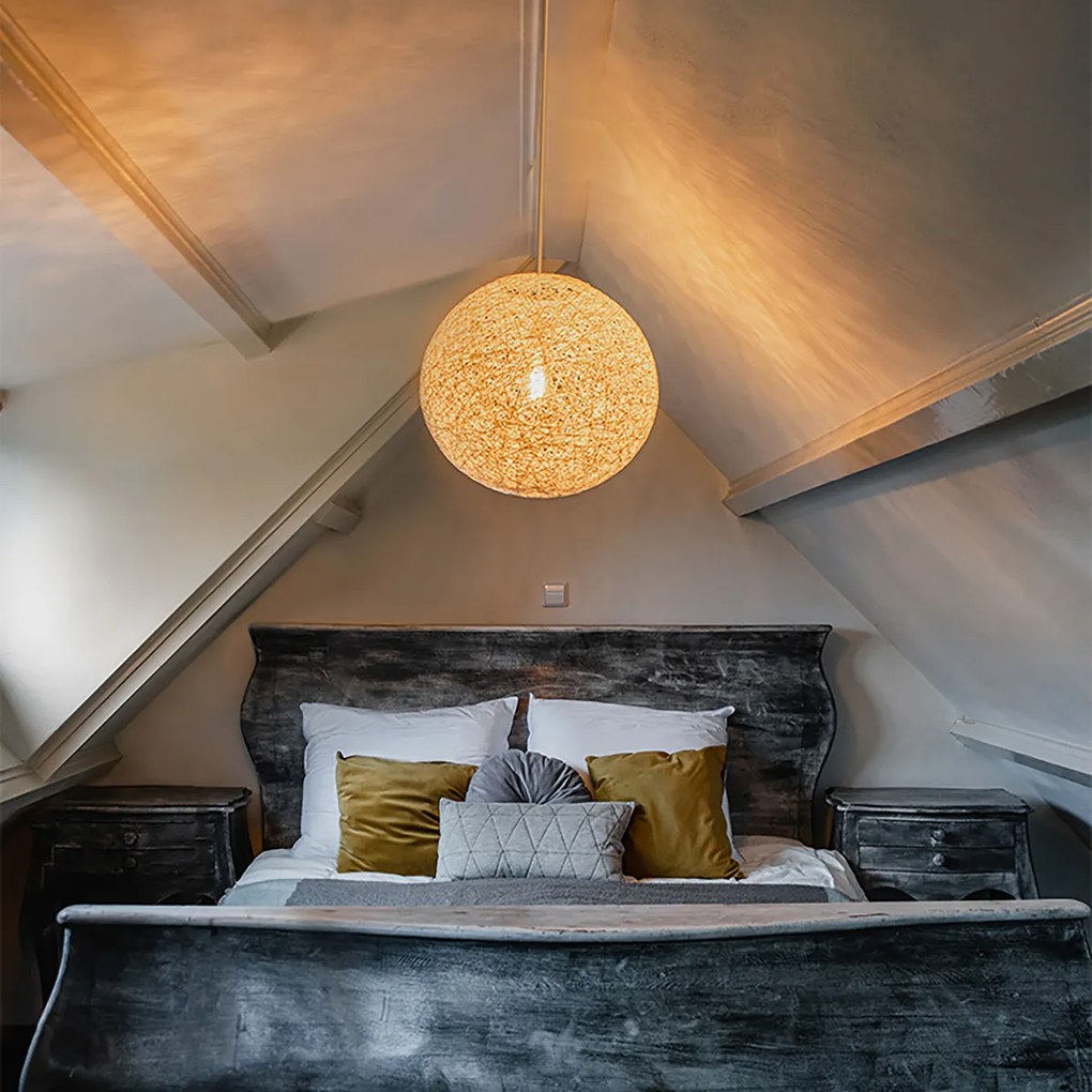 Lampă suspendată inteligentă albă 45 cm inclusiv Wifi A60 - Corda