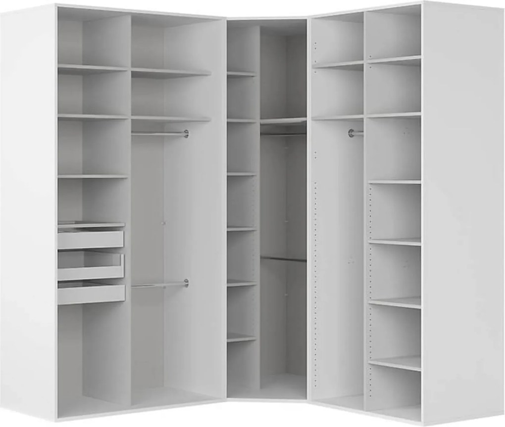 Dressing de colt FLEX, alb, PAL, 223x203x240 cm