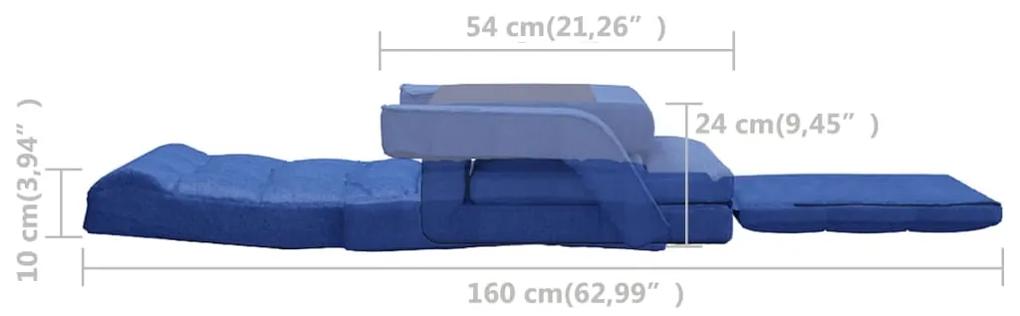 Scaun de podea pliabil cu functie de pat, albastru, tesatura 1, Albastru