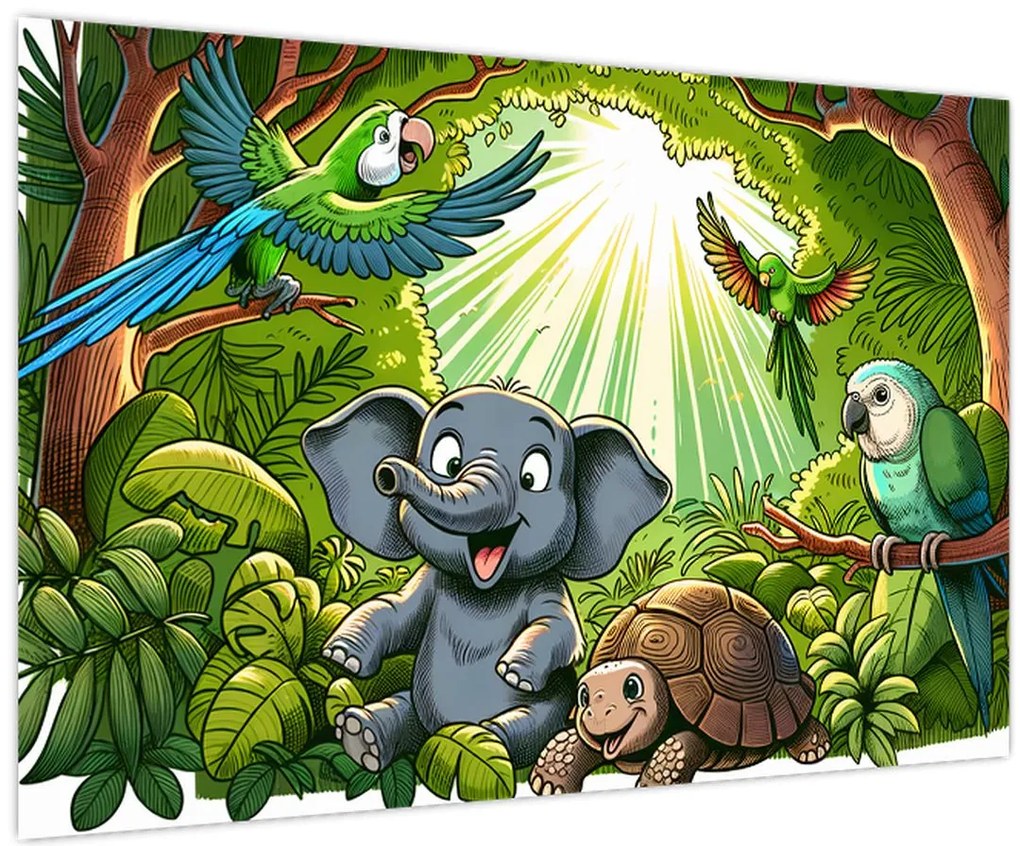 Tablou - Animăluțe vesele (90x60 cm)