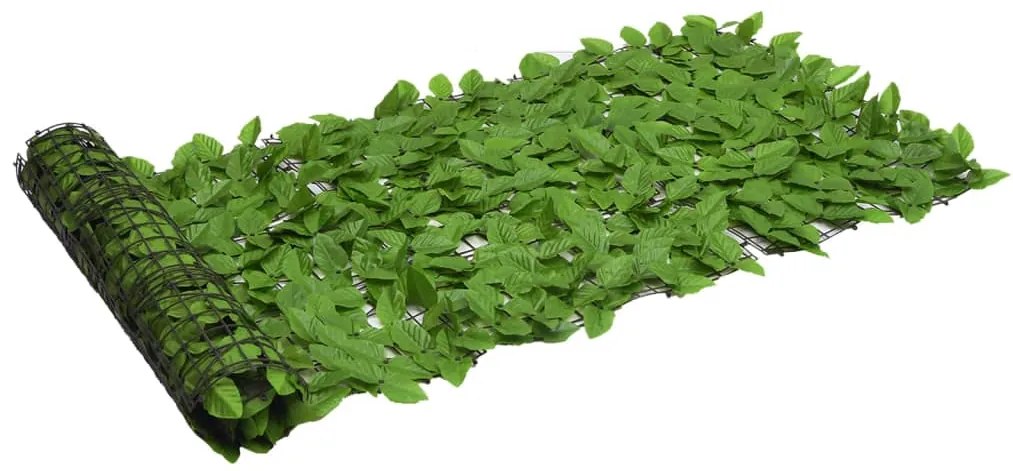 vidaXL Paravan de balcon, frunze verzi, 200x75 cm