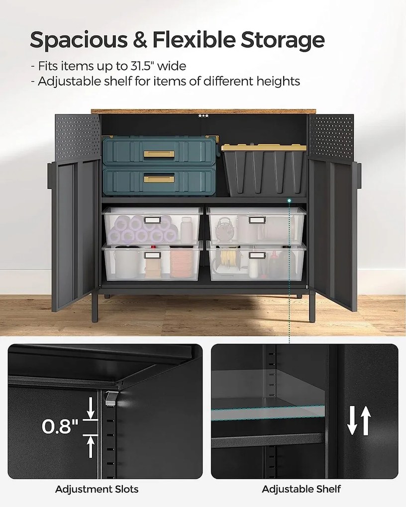 Bufet inferior Industrial, Songmics, 80 x 40 x 76 cm, otel/PAL