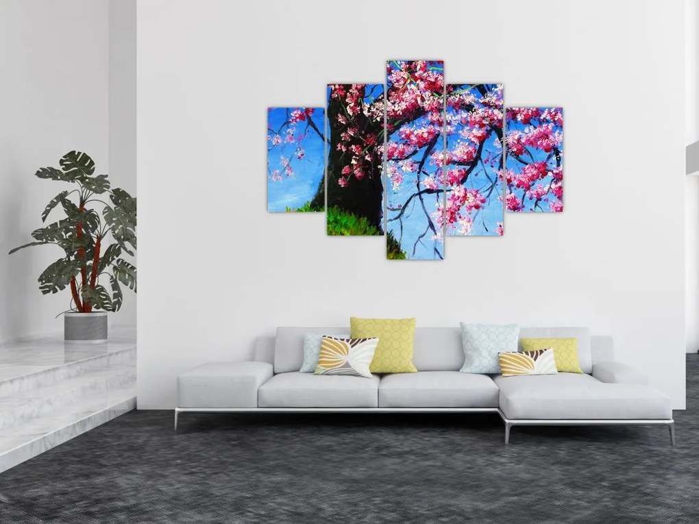 Tablou - Cireș înflorit - pictură (150x105 cm)