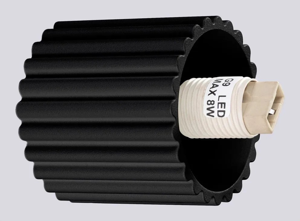 Aplică de perete neagră ø 12 cm Orbital – Sollux