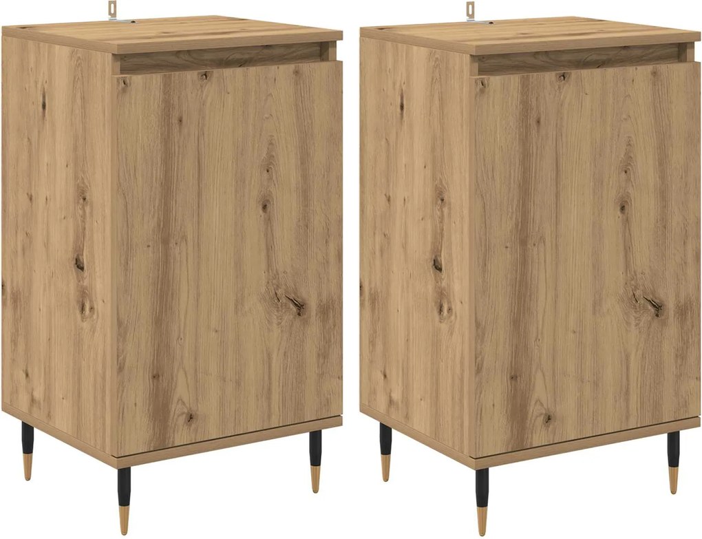 vidaXL Bufet 2 pcs Stejar Artizanal 40 x 35 x 70 cm