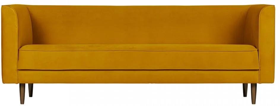 Canapea galbena din catifea pentru 3 persoane Studio Ochre