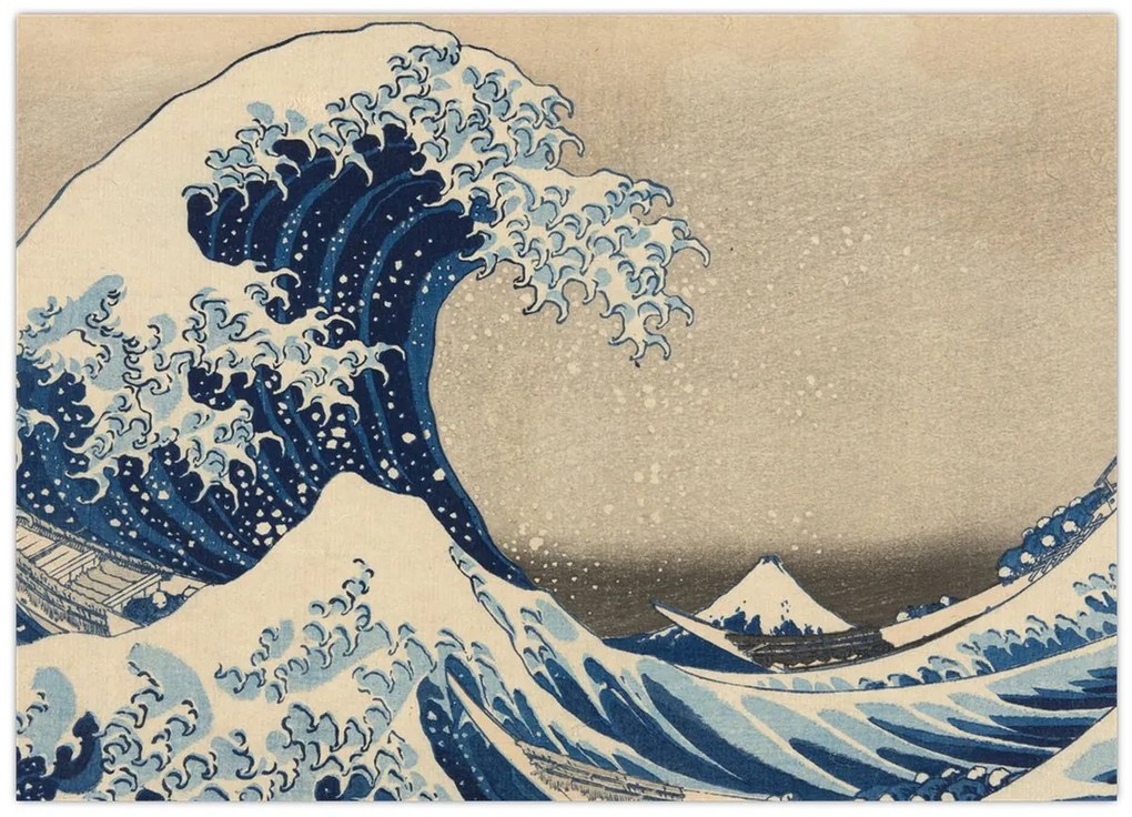 Tablou - Katsushika Hokusai, Under the Wave off Kanagawa, reproducere (70x50 cm)