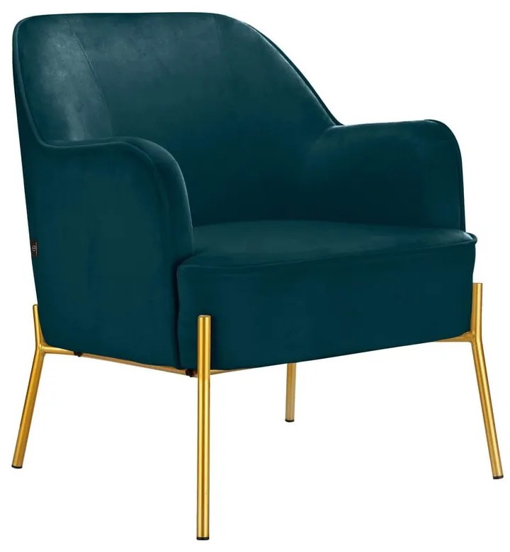 Fotoliu verde/albastru cu tapițerie din catifea Runa - Støraa