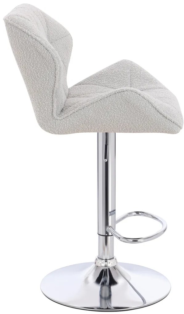 HR111W Scaun Gri Boucle cu Bază Cromata